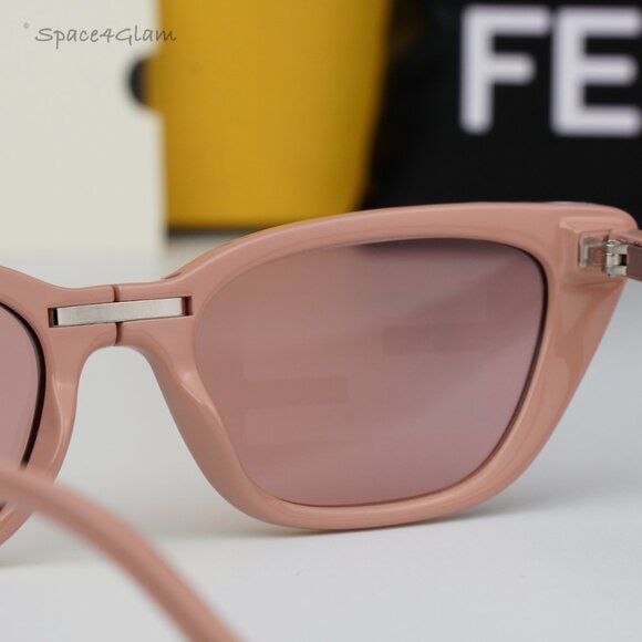 NEW Fendi FE40089I 72U FOLDING Pink Mirror Pattern Women Cat Eye Sunglasses main image 4